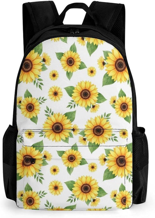 Daypack Lightweight Multipurpose Anti-Theft Vintage Yellow Sunflower Shoulder Bag Large Capacity Laptop Book Bag Rucksack With Adjustable Shoulder Straps