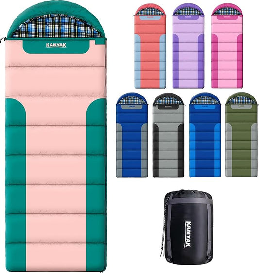 Cotton Flannel Liner Sleeping Bag for Adults Teens Kids, Cold Weather &Warm, 3 Seasons, Lightweight Compact Camping Essentials Equipment, Hiking, Outdoor, Travel