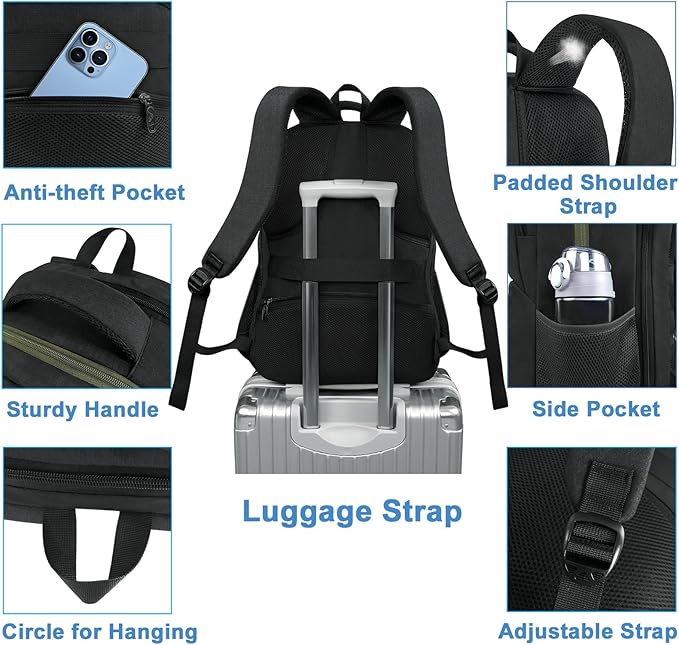 MATEIN Laptop Backpack for Men with Lunch Compartment, 17 Inch Professional Work Back Pack with Padded Straps, Insulated Lunch Backpack for Office Commute, Anti Theft TSA Business Travel Work Bag