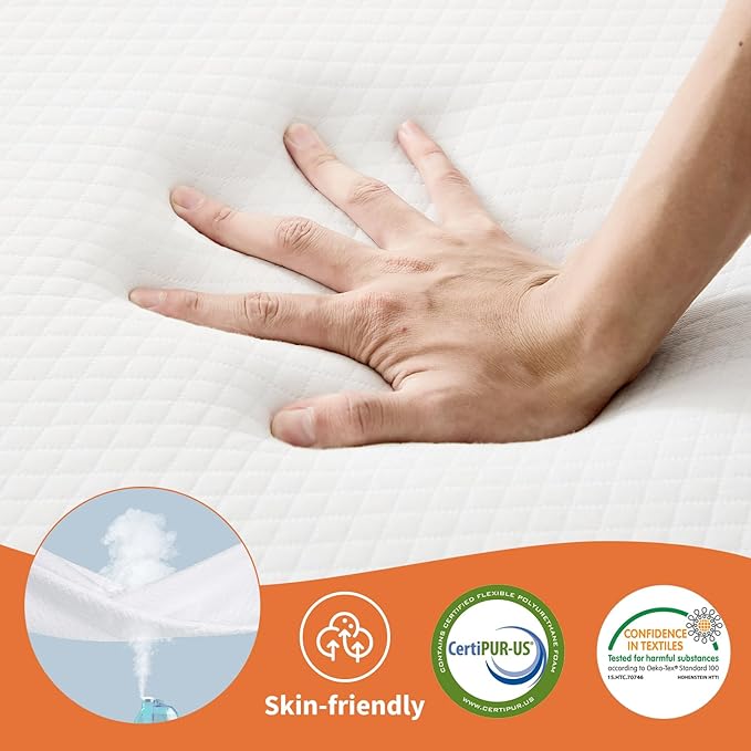 Sweetcrispy Tri-fold Memory Foam Mattress - 4 Inch Single Size Portable Bed Pad, Foldable Floor Mat, Collapsible and Washable Cover with CertiPUR-US Certified, for Travel & Camping & Yoga