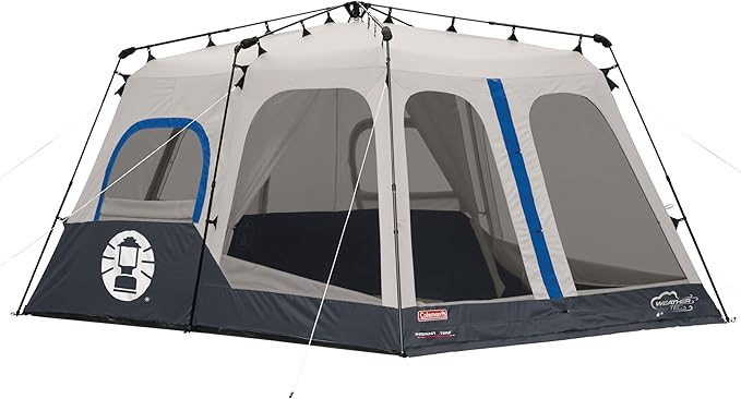 Coleman 4/6/8/10 Person Instant Camping Tent with 1-Minute Setup, Large Family Tent with Pre-Attached Poles, Air Vent, & Carry Bag, Sets Up in About 60 Seconds