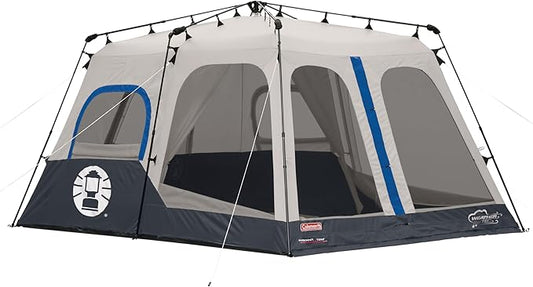 Coleman 4/6/8/10 Person Instant Camping Tent with 1-Minute Setup, Large Family Tent with Pre-Attached Poles, Air Vent, & Carry Bag, Sets Up in About 60 Seconds