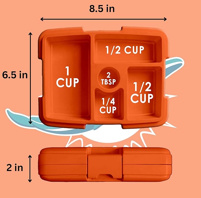 FOCO NFL Unisex-Adult Officially Licensed 2-Tone Big Logo Team Color Football Leak Proof 5 Compartment Bento Lunch Box - Miami Dolphins