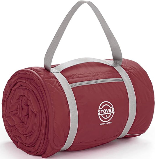 STOVER Waterproof Stadium Blanket – Portable Outdoor Camping Blanket for Travel, Picnics, or Sports – Warm, Windproof, Lightweight, and Packable (Summit Red)