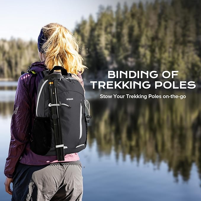 15L Water-resistant Hiking Daypack, Small Backpack Travel Outdoor, Lightweight Packable Day Pack Carry On for Women Men Adults