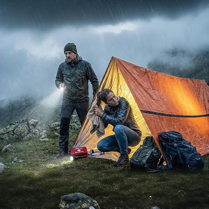 Emergency Survival Tent. 2-Person Tube Shelter Waterproof & Windproof Reusable Thermal Blanket Compact,Lightweight Includes SOS Whistle Perfect for Camping, Hiking, and Emergencies.
