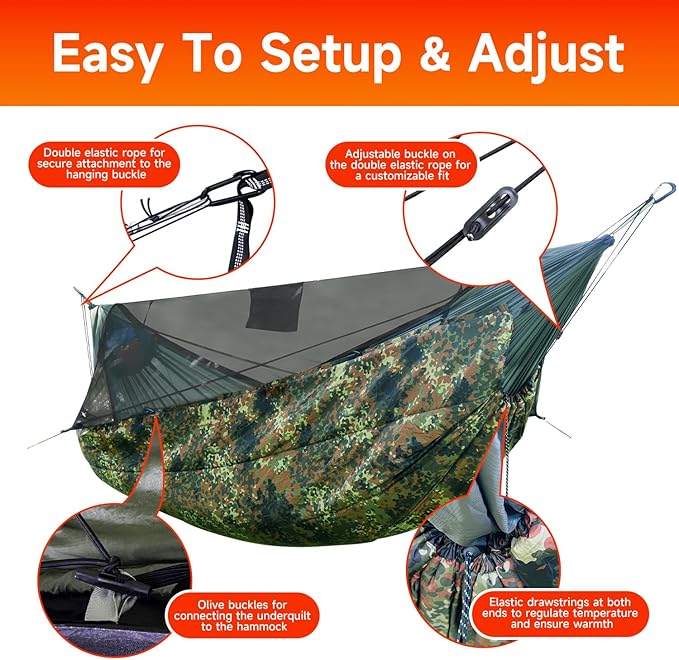 Hammock Underquilt for Camping Hammock, Warm Insulation Ultralight 4 Season Under Quilt for Hammocks, Portable for Hiking, Backpacking
