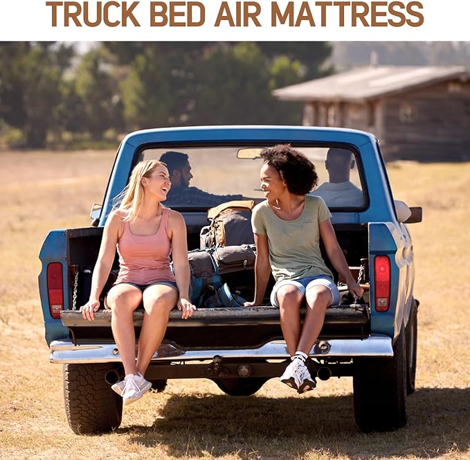 Umbrauto Truck Bed Air Mattress with Built in Pump for 5.5-5.8ft Short Beds, Upgraded Peach-Skin Surface Inflatable Airbed for Truck Tents, Camping, and Travel