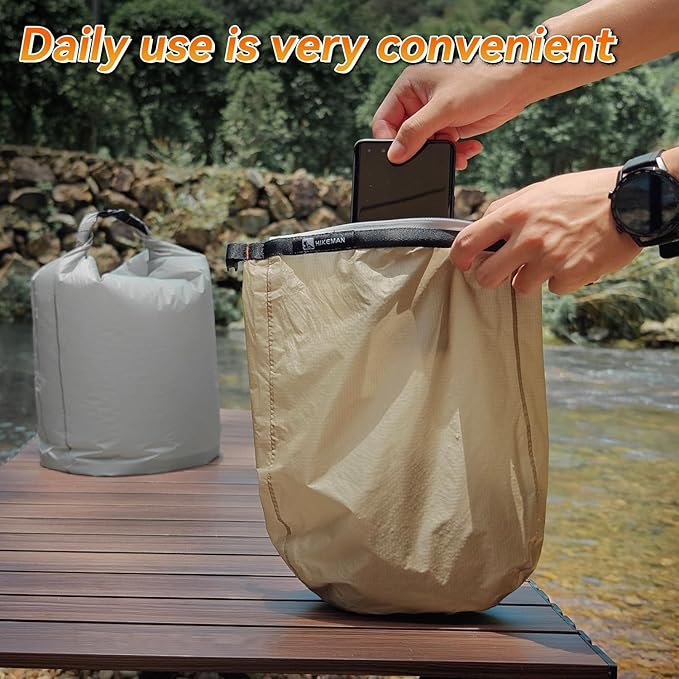 HIKEMAN Dry Bag Waterproof - Ultralight Dry Sack,Outdoor Roll Top Drybags,3-Pack Stuff Sack for Travel,Swimming,Rafting,Boating,Kayaking,Camping,Beach (Yellow)