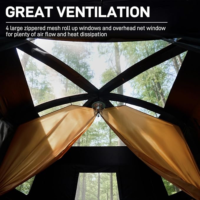 EVER ADVANCED 10 Person Camping Blackout Design Tent, Multi Room Tent for Family, Large Tents with Rainfly and Carry Bag, 2 Doors, Water-Resistant, 14ft x 10ft x 84in