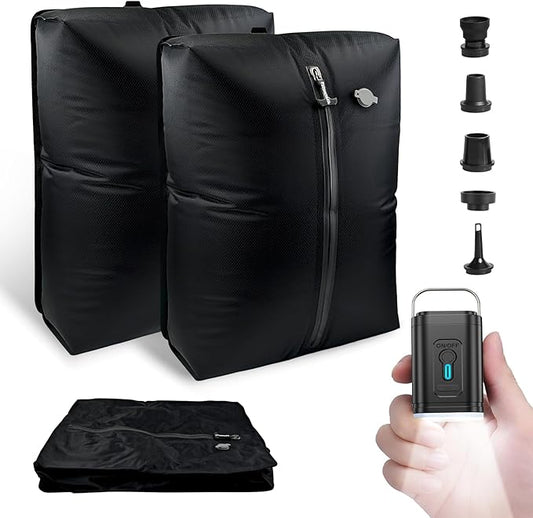 Travel Vacuum Bags with Pump 33L(21.65x15.75x5.91") Large Size IP67 Reusable Space Saver Compression Packing Storage Organizer Cube for Luggage CarryOn Suitcases & Backpack (2 Bag- BLACK)