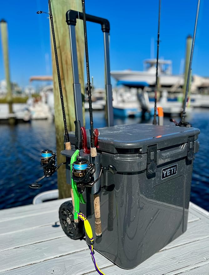 Tideline3D Fishing Rod Holder Compatible with YETI Roadie Wheeled Coolers