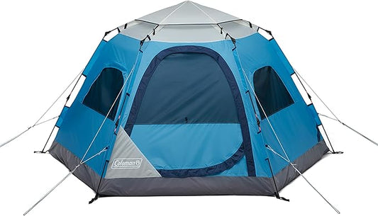 Coleman Camp Burst 4-Person Camping Tent, Umbrella-Style Pop-Up Tent with 45s Easy Setup, Dark Room Option Available, Tub Floor and Taped Seams Keep You Dry, 360° Views | Umbrella-Style, Pop-Up Tent, 45s Easy Setup, Tub Floor, Taped Seams