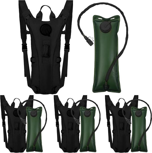 Liliful 4 Pcs Hydration Pack Backpack with 3 Liter Water Bladder Tactical Hiking Water Backpack with Hydration Bladder Military Daypack for Hiking Cycling Climbing