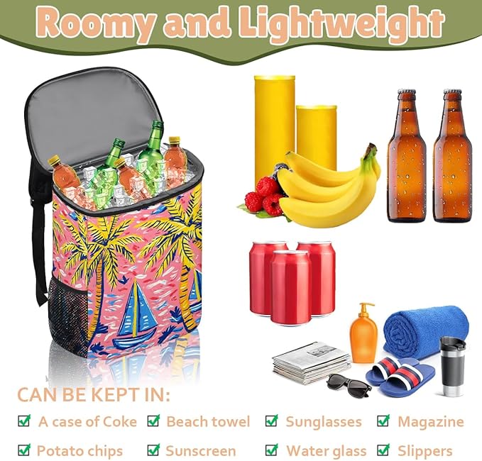 Backpack Cooler,Soft Lightweight Leakproof Cooler Backpack,13L Insulated Cooler Bag,Keeps 30 Cans Hot/Cold for Up to 8 Hours,Waterproof Lunch Backpack for Men Women