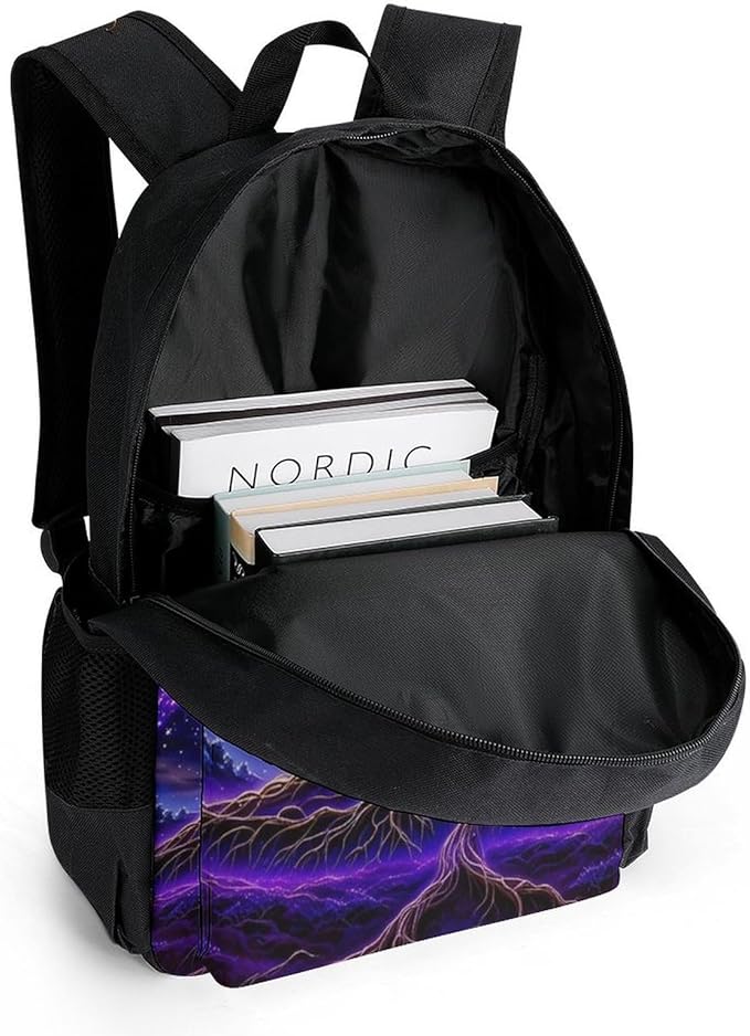 Supdreamc Rucksacks Multipurpose Anti-Theft Big Capacity Bookbag, Magical Universe Tree Of Life Art Travel Hiking Camping Rucksack With Padded Straps