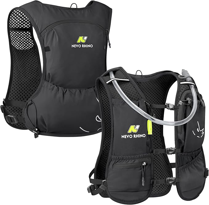 N NEVO RHINO Small Running Vest for Women Men, Lightweight Hydration Vest with Water Bladder 1.5 Liter, Hydration Backpack for Trial Hiking Cycling Jogging
