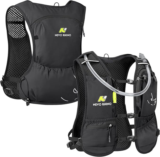 N NEVO RHINO Small Running Vest for Women Men, Lightweight Hydration Vest with Water Bladder 1.5 Liter, Hydration Backpack for Trial Hiking Cycling Jogging