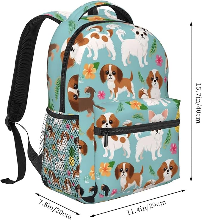 Polyester Daypack for Camping Travel Walking Cycling, Big Capacity Anti-Theft Multipurpose Bookbag, Chihuahua Dog Pineapple Camping Outdoor Backpack