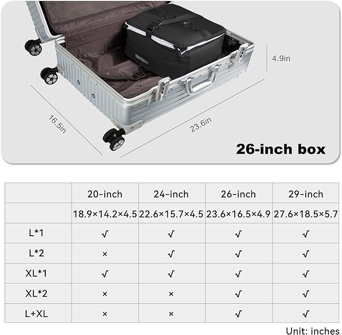 TABITORA Portable Hanging Travel Shelves Bag Packing Cube Organizer Suitcase Storage Large Capacity