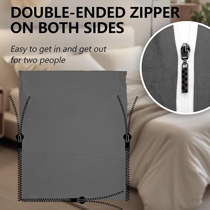 Sleeping Bag Liner,Long Staple Cotton, Adult Sleep Sack & Travel Sheets,Travel Sleep Sack for Backpacking, Hotels & Hostels Lightweight Travel Sheet Camping Sheets,Has Full Length Zipper