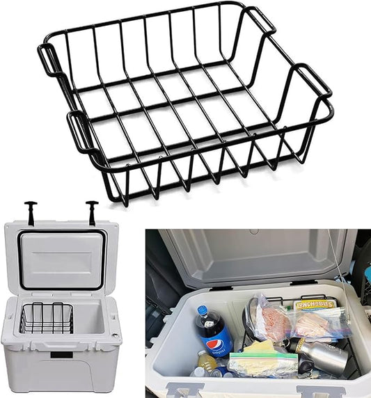 12.5" long Cooler Basket for Yeti Tundra 50&65, lgloo 52QT, Ozark Trail 52QT, Pelican Elite (45 & 70)etc,Stainless Steel Storage Dry-Goods Basket Suitable for coolers with all internal diameters 12.5"