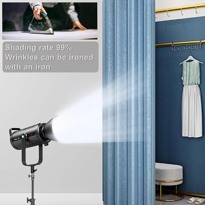 Clothing Store Fitting Room with Shading Curtain, Portable Temporary Mobile Privacy Protection Dressing Room, Foldable Mall Simple Changing Room and Temporary Mobile Room, 200x100x95cm(Blue)