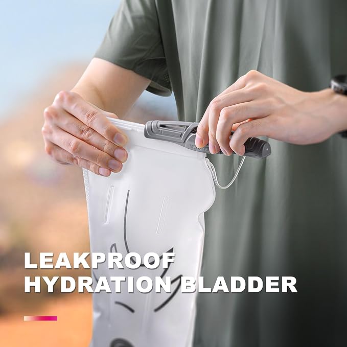 N NEVO RHINO Water Bladder 1.5L-2 Liter, BPA -Free Hydration Bladder for Hiking Backpack Running Vest, Leak - Proof Water Reservoir Storage Bag for Camping & Outdoor Adventures