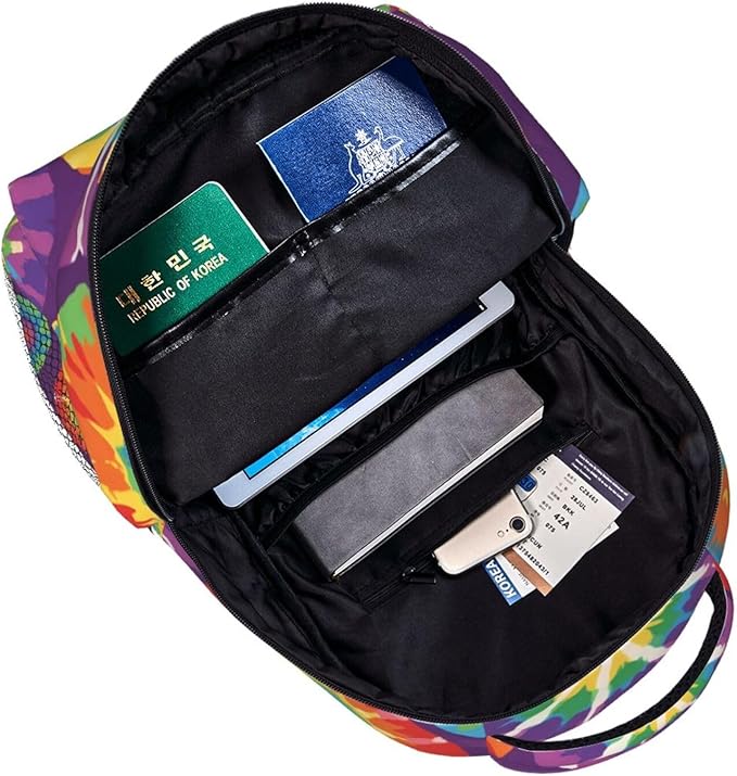 Backpack Polyester Multipurpose Anti-Theft Colorfu Tie Dye Art Shoulder Bag Big Capacity Gym Outdoor Hiking Backpack With Padded Straps