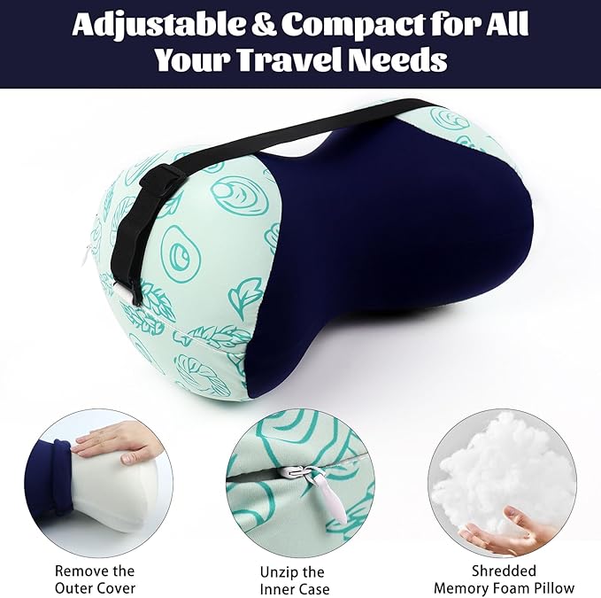 Knee Pillow for Side Sleepers, Camping Pillow, Leg Pillow, Small Memory Foam Pillow Travel, Comfortable Leg Pillow for Side Sleeping, Compatible for Camping