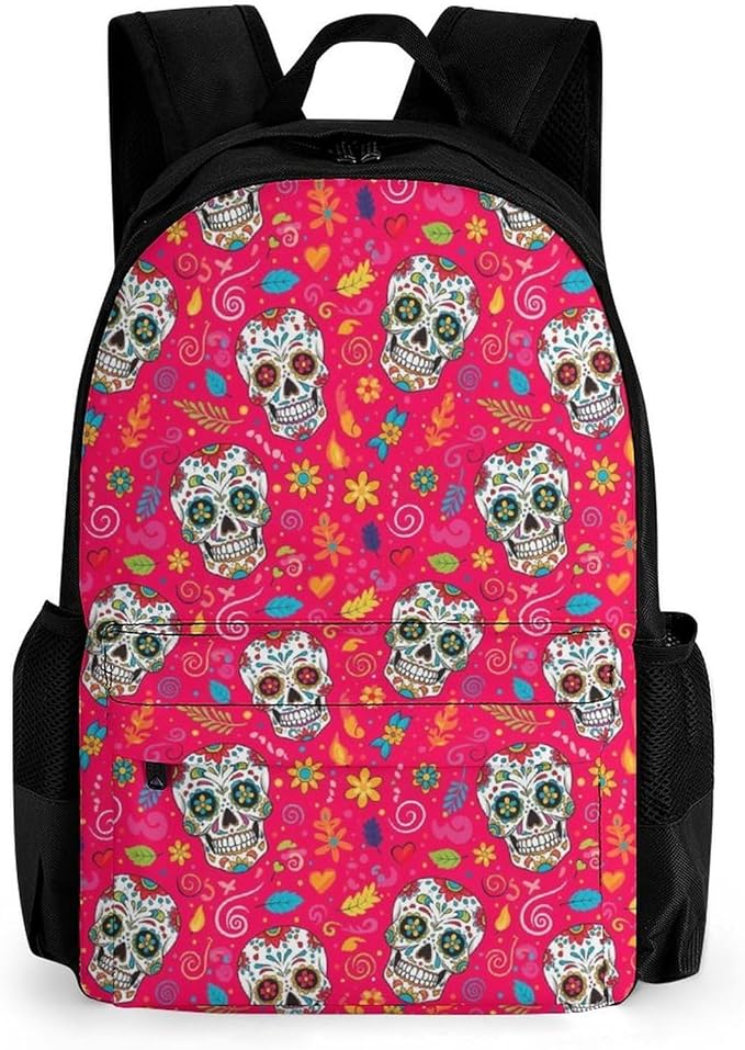Rucksacks Lightweight Multipurpose Anti-Theft Day Of Dead Sugar Skull Shoulder Bag Big Capacity Laptop Book Bag Rucksack With Padded Straps