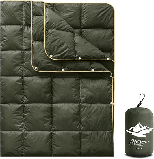 Camping Blanket,Lightweight Puffy Blanket Packable Down Alternative Throw Blanket Waterproof Windproof for Outdoors, Travel, Beach, Airplane, Hiking
