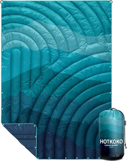 Camping Blanket,Lightweight Puffy Printed Camping Blanket Packable Outdoor Blanket for Camping,Traveling, Stadium, Hiking, Picnics