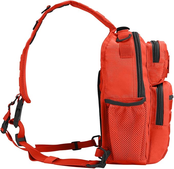 Rover Sling Pack Tactical Shoulder Sling Bag Backpack with Bottle Holder Crossbody Chest Bag, Orange