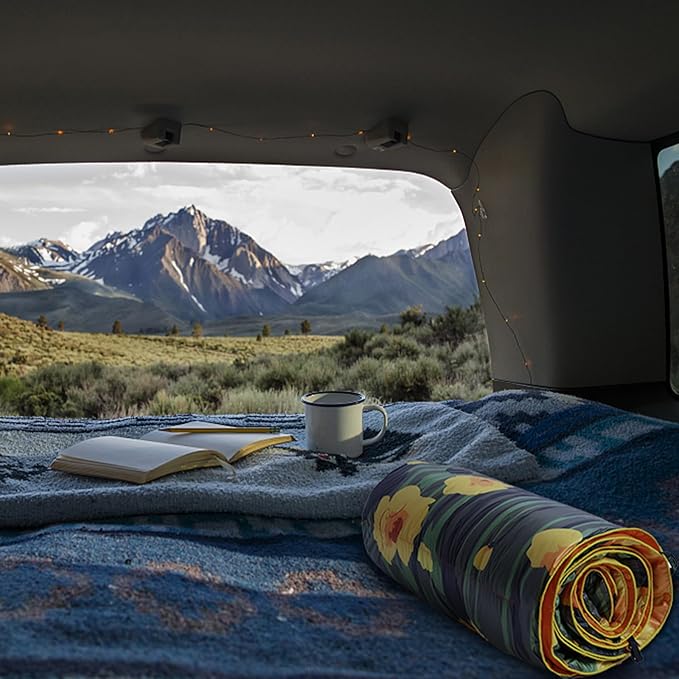 APSMILE Outdoor Down Blanket | Extra Warm & Puffy Camping Blanket | Water-Resistant, Lightweight, Packable Sleeping Quilt for Camp, Travel, Hiking, Picnic, Backpack (Bouquet HD Printed, 52"x75")