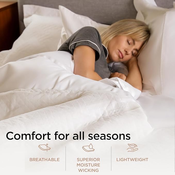 Threadmill Luxury Cotton Blankets for Queen Size Bed | All-Season 100% Cotton Queen Size Blanket | Criss Cross Jacquard Cozy Lightweight, Soft Breathable Coverlet fits Full Size Bed, 90x92 | White