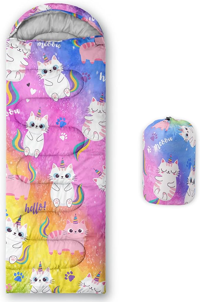 QOOMO Camping Sleeping Bags,3 Season Warm & Cool Weather,Lightweight,Waterproof Sleeping Bags for Adults & Kids,Traveling,and Outdoors,Camping Gear Equipment