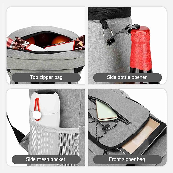 Insulated Cooler Backpack Leak Proof Aluminum Foil Inner Oxford Exterior for Camping Hiking Outdoors