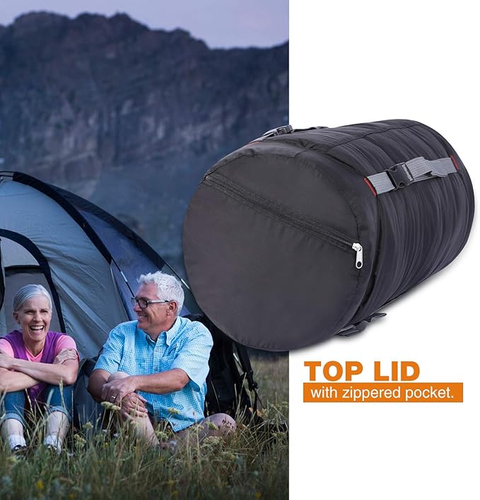 REDCAMP Nylon Compression Stuff Sack, 10L/17L/27L/40L Lightweight Sleeping Bag Compression Sack Great for Backpacking, Hiking and Camping,Blue/Yellow/Army Green/Black