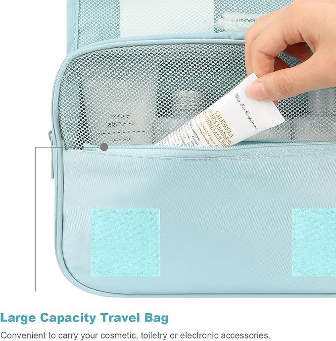 Mossio Hanging Toiletry Bag - Large Cosmetic Makeup Travel Organizer for Men & Women with Sturdy Hook