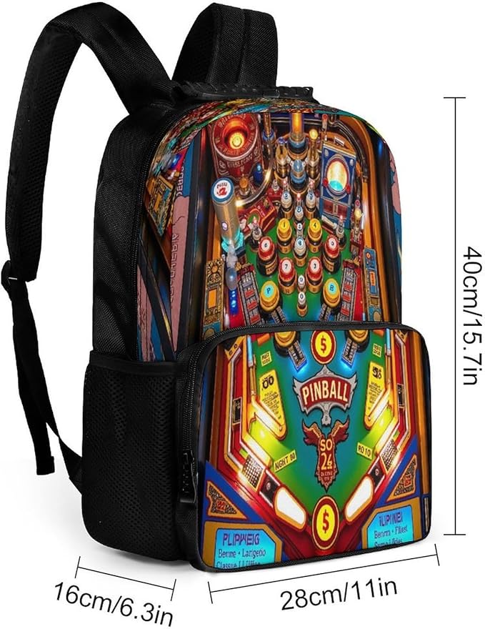 Rucksacks Lightweight Multipurpose Anti-Theft Cartoon Pinball Orange Shoulder Bag Big Capacity Laptop Book Bag Rucksack With Padded Straps