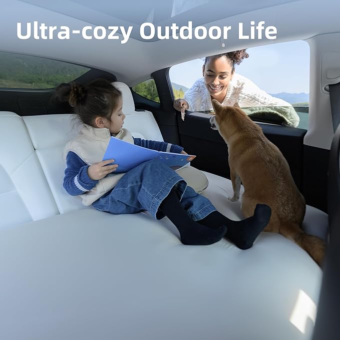 SUV Car Bed, TPU Air Foam Inflatable Backseat Mattress, Rearseat Camping CozyPad with Rechargeable Built-in Pump, Portable Blow Up Travel Sleeping Mattress for Rav4 CRV