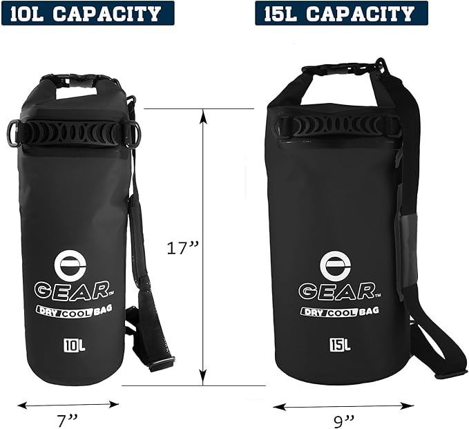 Enthusiast Gear Floating Cooler Bag Roll Top Insulated Dry Backpack – Leak Proof, Collapsible, Waterproof Cooler with Padded Shoulder Strap - Perfect for Kayaking Fishing Beach Hiking -15L
