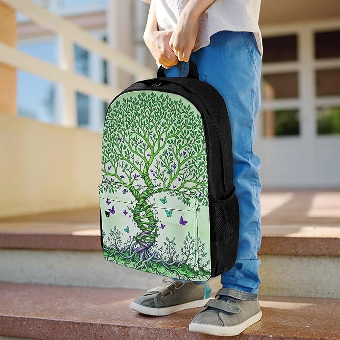 Supdreamc Rucksacks Lightweight Multipurpose Anti-Theft Dna Tree Of Life Art Shoulder Bag Big Capacity Traveling Camping Backpack With Side Pockets