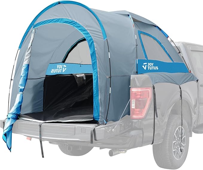 JOYTUTUS Truck Tent with Rainfly 5.5Ft-6Ft + Truck Bed Air Mattress