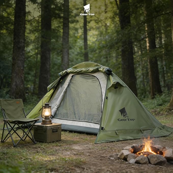 GEERTOP Lightweight 1 Person Camping Tent for Solo Outdoor Hiking Backpacking Adventures- Easy Setup