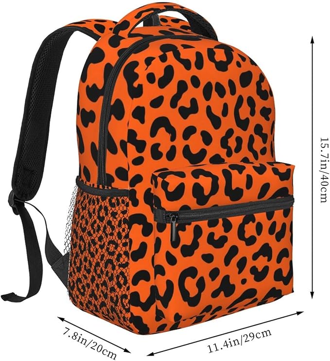 Lightweight Daypack for Camping Business Walking Cycling, Large Capacity Anti-Theft Multipurpose Bookbag, Animal Leopard Pattern Gym Outdoor Hiking Backpack