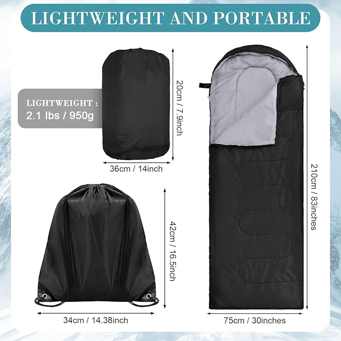 Macarrie 30 Pcs Hiking Gear Set, Include 10 Sleeping Bags for Adults Teens Kids with Compression Sack, 10 Warm Fleece Blankets and 10 Drawstring Bags for Camping Gear Homeless Supplies