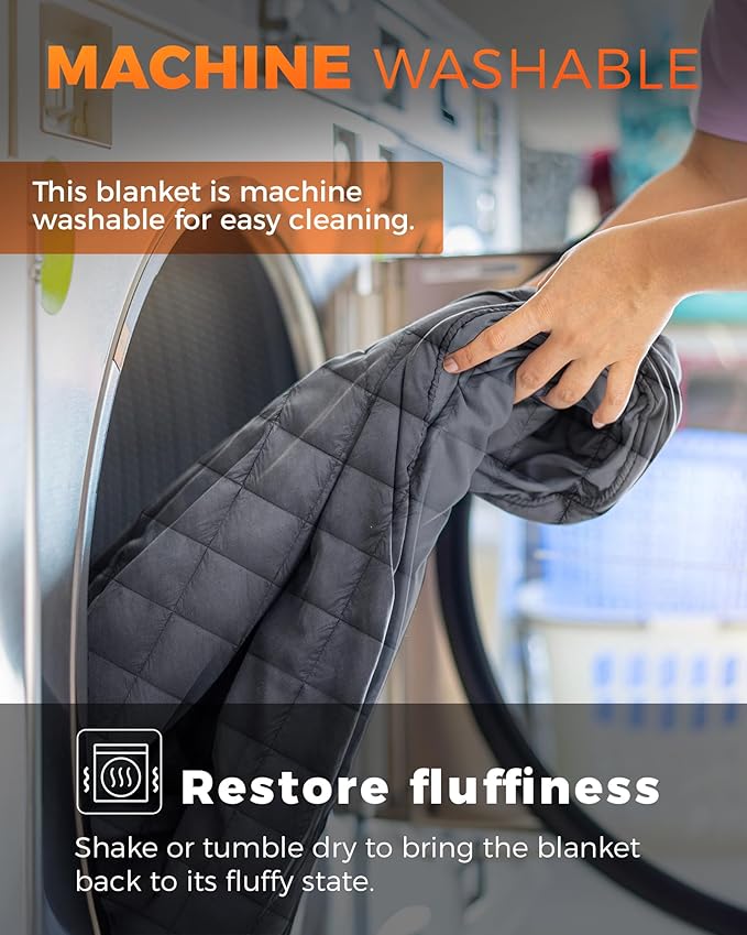 KingCamp Ultralight Camping Blanket, Packable Down Alternative Puffy Wearable Blankets Weatherproof Warm Package Quilt with Snap Buttons for Outdoor Hiking Travel Picnic Stadium (69" x 53", Charcoal)