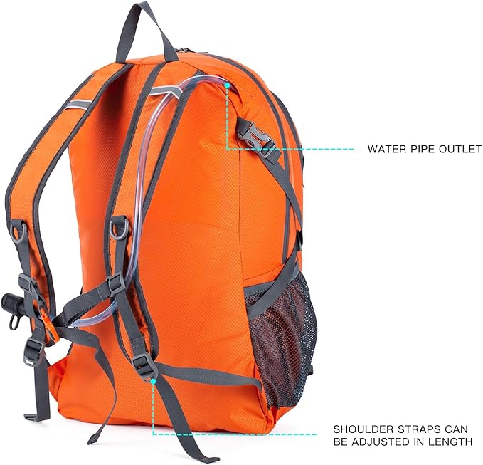 NODLAND Light Weight Packable Backpack for Travel Hiking 45L Foldable Water-Resistant Daypack Hydration Rucksack